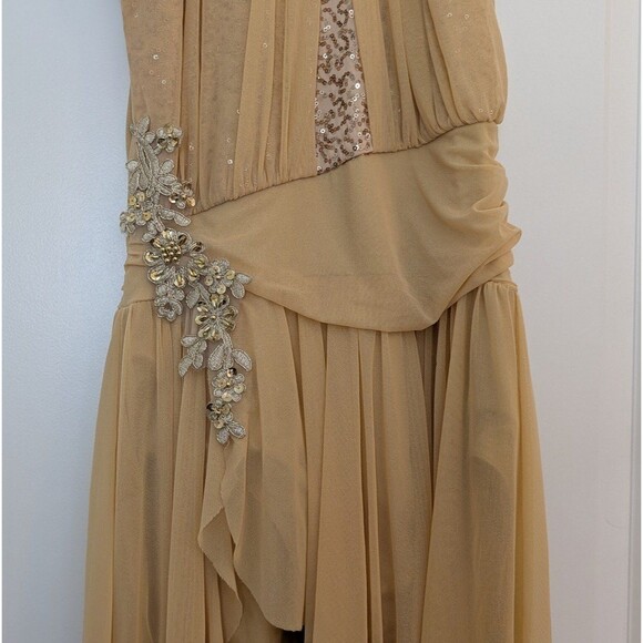 Weissman Women's Size MA (8/10) 10,000 Miles Cascade Shirred Mesh Dance Dress - Picture 4 of 12